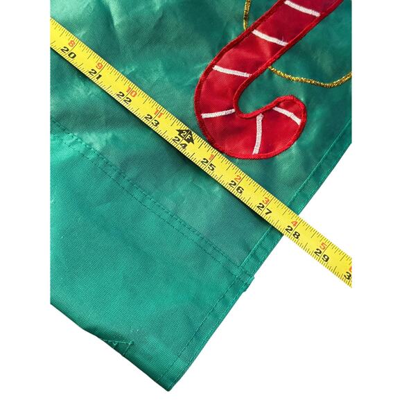 Vtg Applique Christmas Holiday Yard Flag Double Sided Nutcracker Candy Cane - Picture 6 of 10